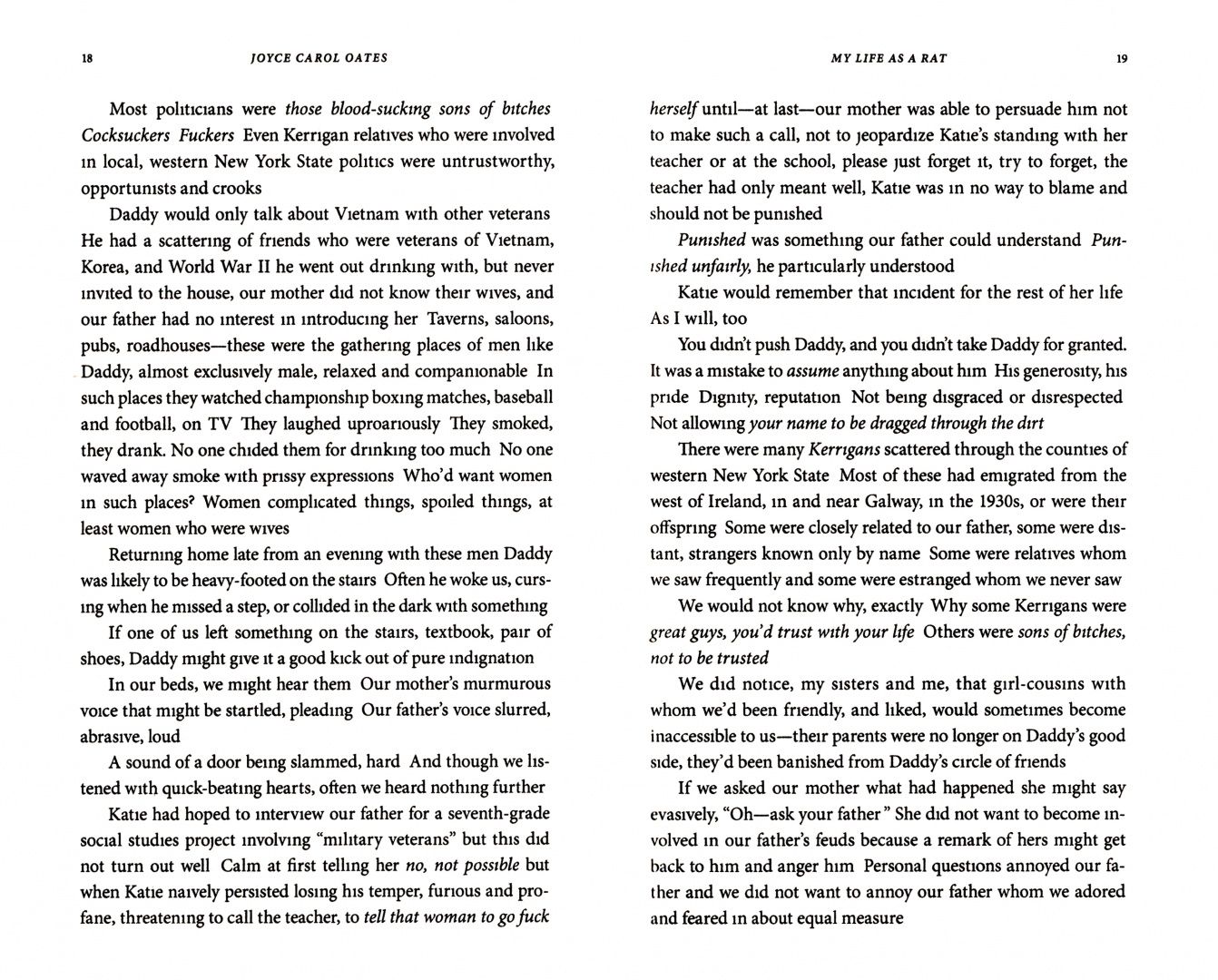 Joyce Oates: My Life as a Rat