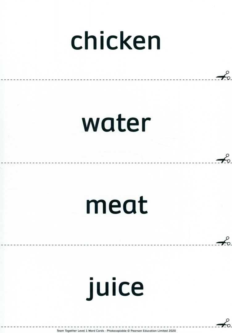 Team Together. Level 1. Word Cards