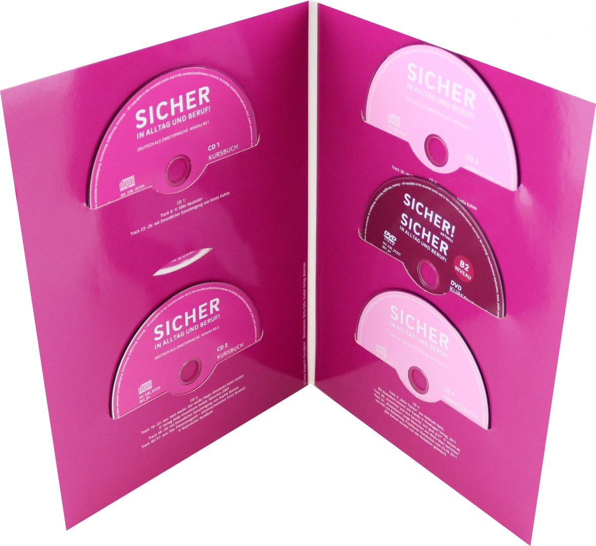 Michaela Perlmann-Balme: Sicher in Alltag und Beruf! B2. 2 Audio-CDs zum Kursbuch, 2 Audio-CDs zum Arbeitsbuch und 1 DVD