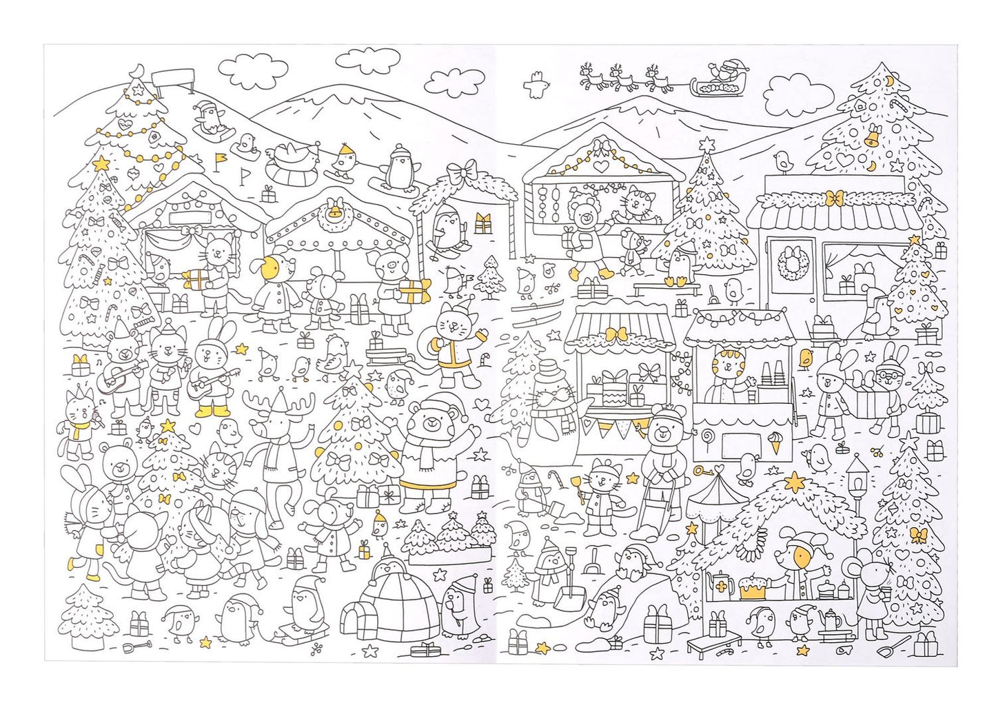 Новогодняя ярмарка: раскраска-гармошка