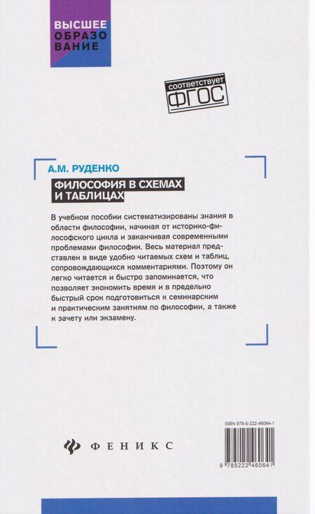 Фотография книги "Андрей Михайлович: Философия в схемах и таблицах: учебное пособие"