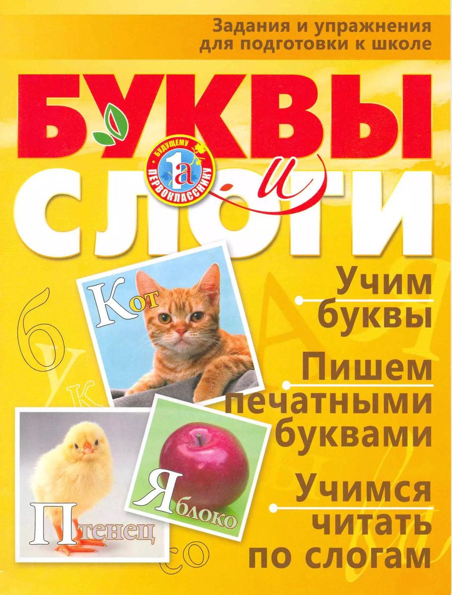 Обложка книги "Буквы и слоги Задания и упражнения для подготовки к школе"