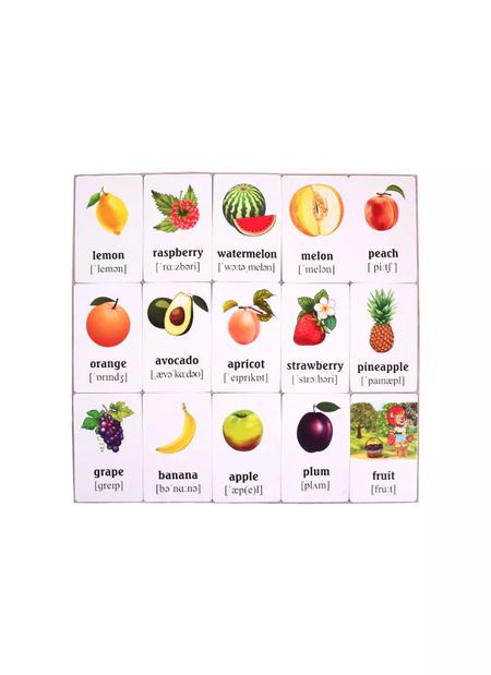 Фотография книги "Учим английские слова. Развивающие карточки "Fruits and Vegetables / Фрукты и овощи""