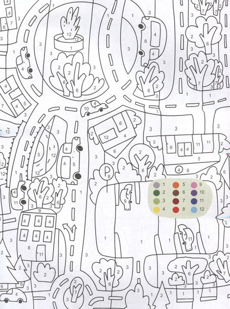 Фотография книги "Город. Раскраска по номерам"