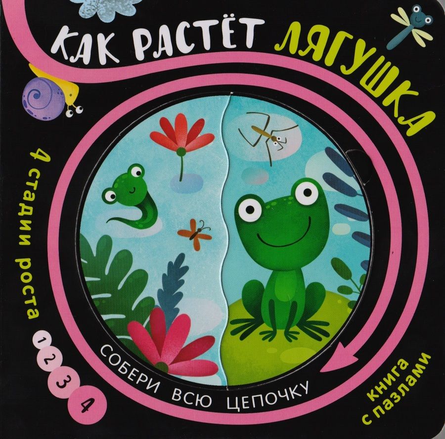 Обложка книги "Книга с пазлами "Как растет лягушка""