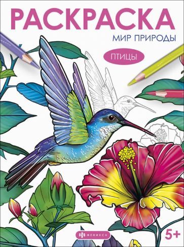 Обложка книги "Книжка-раскраска Мир природы. Птицы"