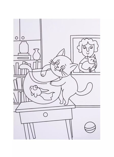 Фотография книги "Кошки и собаки. Раскраска"