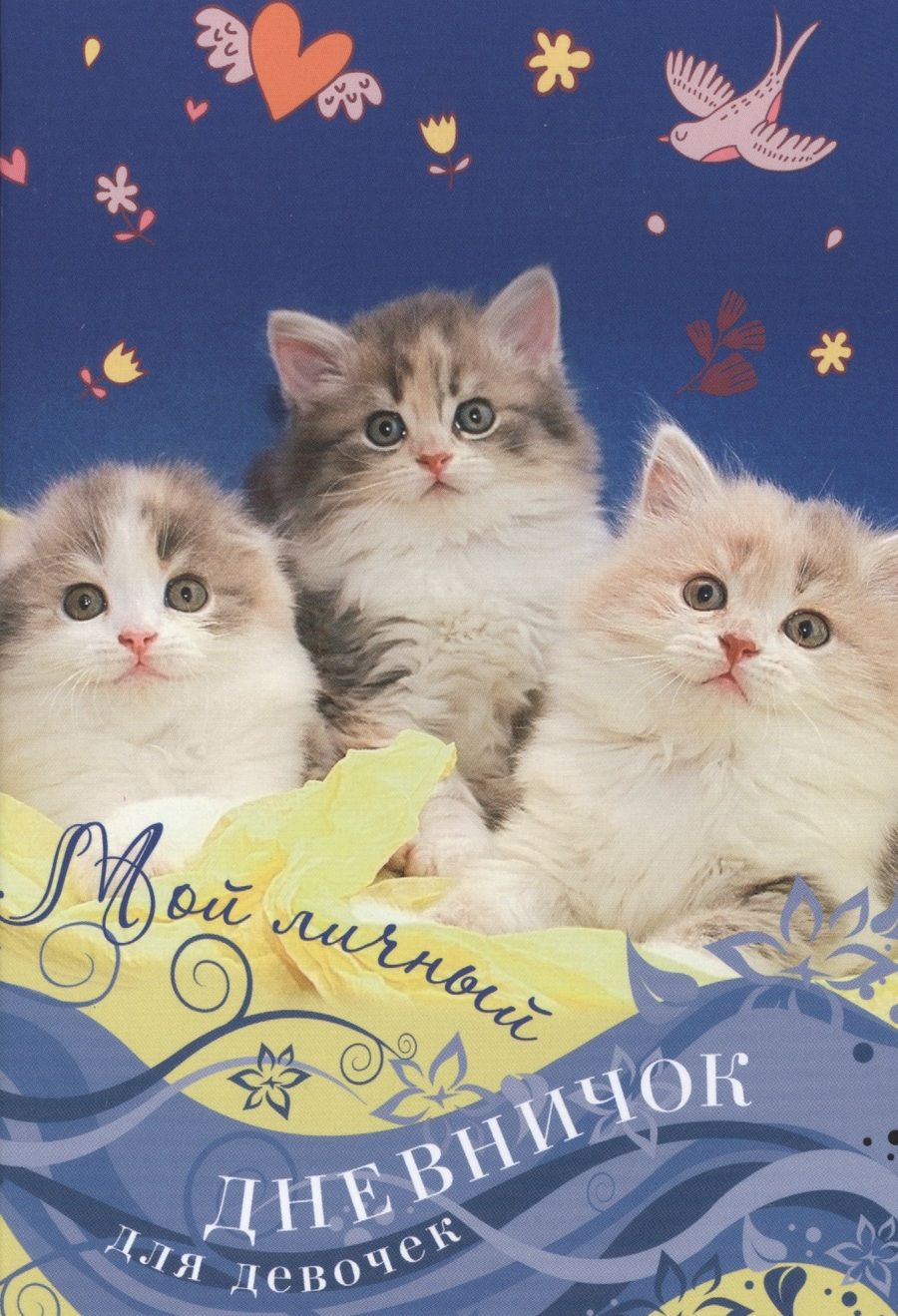 Обложка книги "Котята на синей обложке Дневничок"