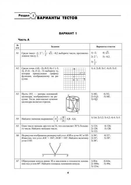 Фотография книги "Математика. Тестовый тренажер"