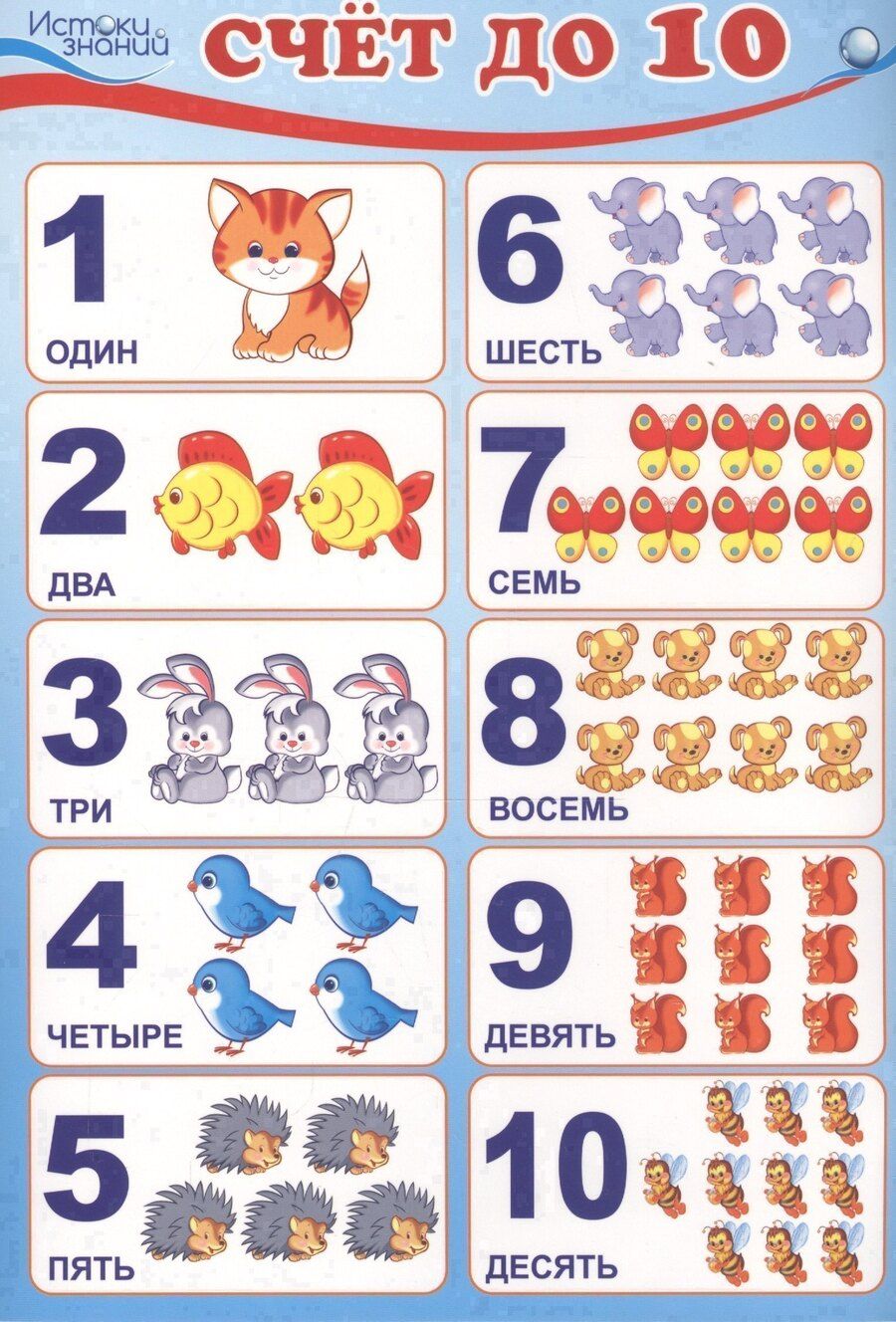 Обложка книги "Мини-плакат А4 "Счет до 10""