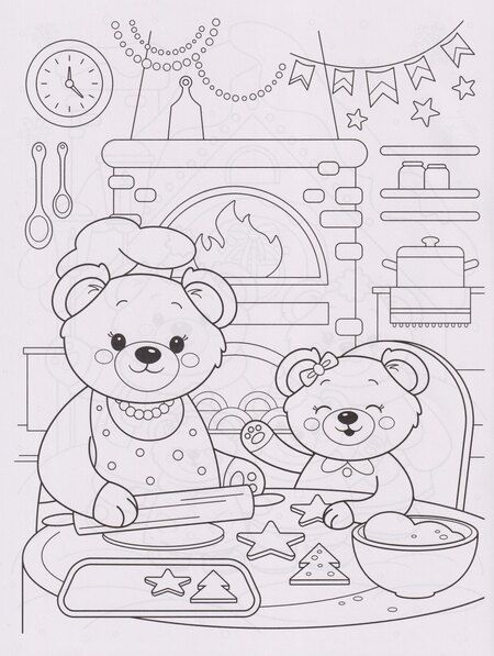 Фотография книги "Мишки и зимние истории: книжка-раскраска с наклейками"