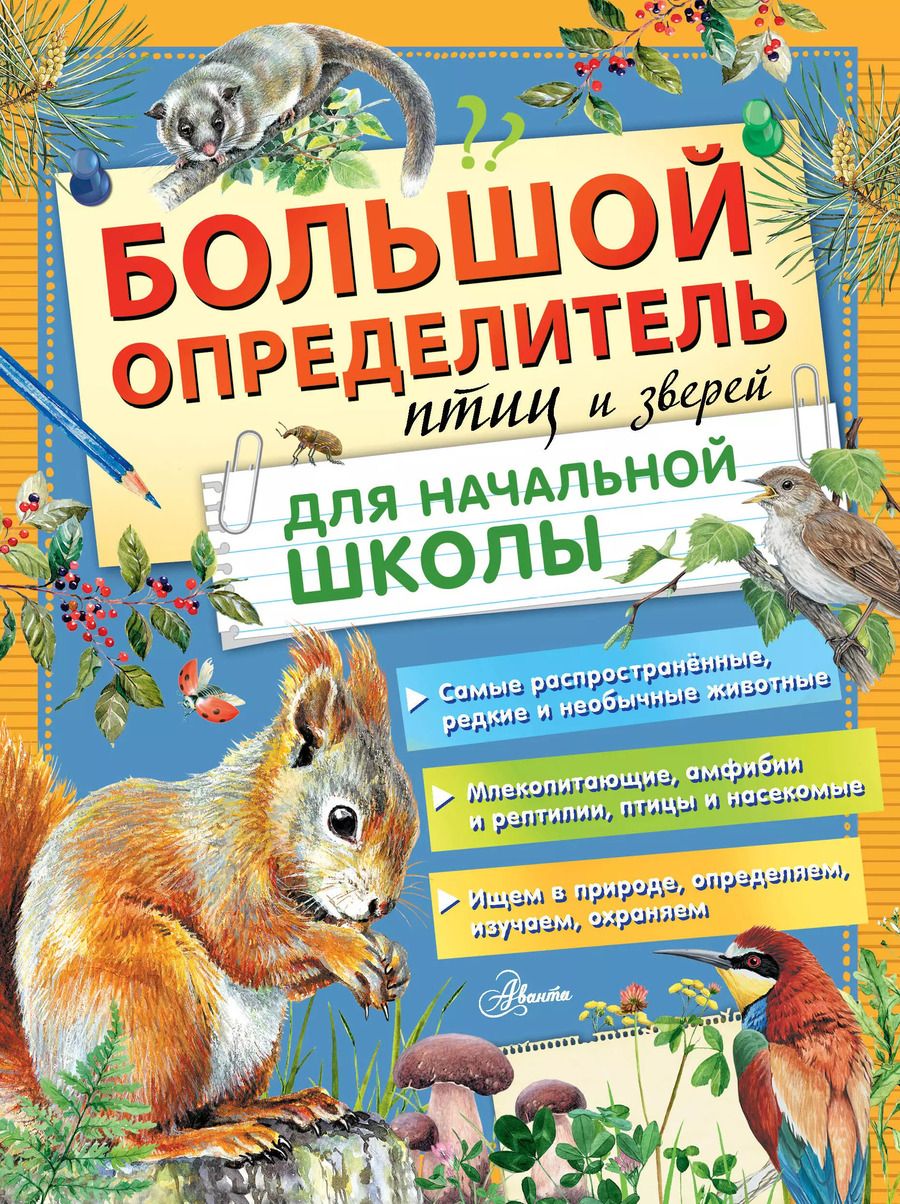 Обложка книги "Мосалов, Гомыранов, Полевод: Большой определитель птиц и зверей для начальной школы"