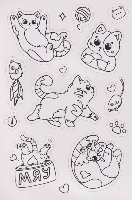 Фотография книги "Раскраска-стикербук. Кошечки"