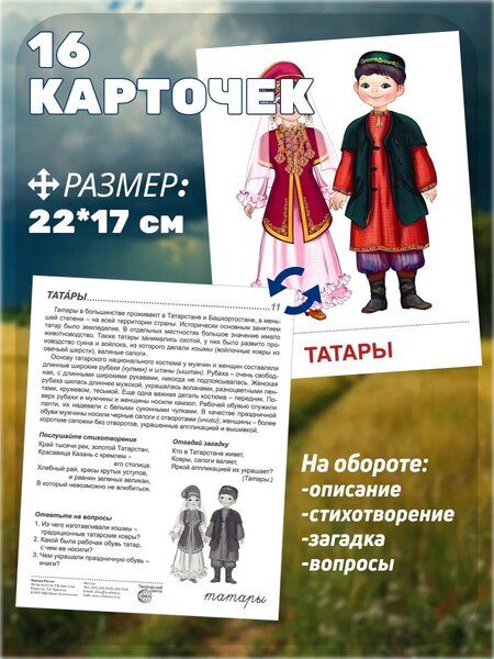 Фотография книги "Татьяна Владиславовна: Народы России. 16 демонстрационных картинок с текстом на обороте"