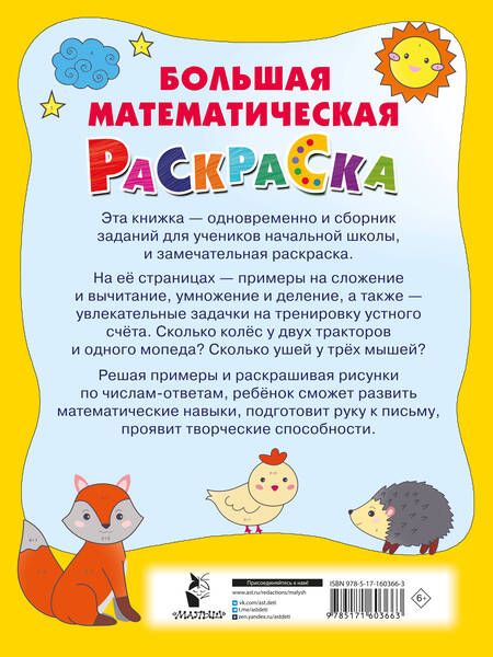 Фотография книги "Валентина Дмитриева: Большая математическая раскраска"