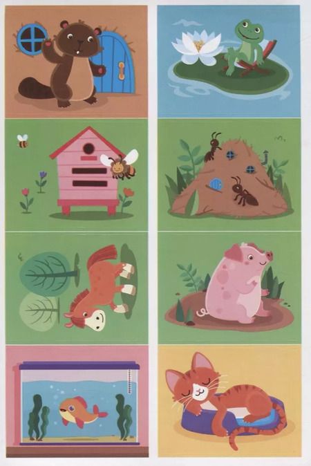 Фотография книги "Валерия Салтанова: Подбери домик! 2+. Книжка с наклейками"