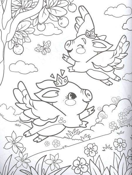 Фотография книги "100 милых картинок для девочек. Раскраска"