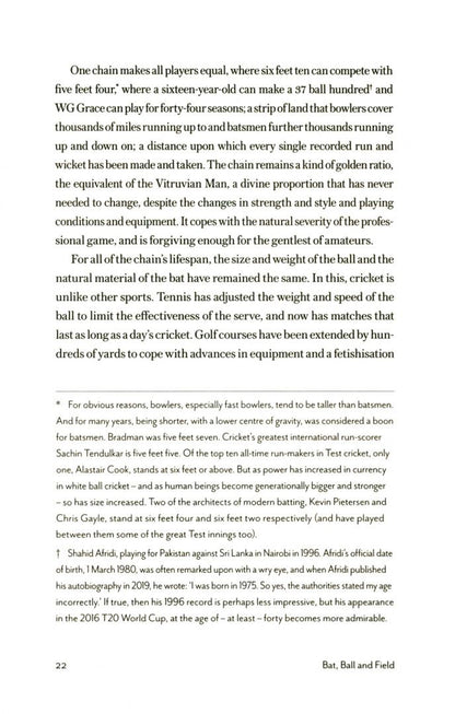 Jon Hotten: Bat, Ball and Field. The Elements of Cricket