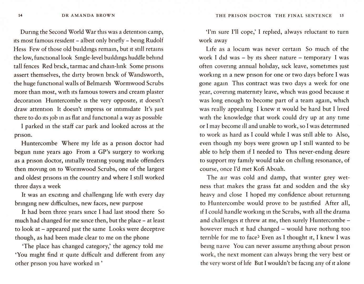 Amanda Brown: The Prison Doctor. The Final Sentence