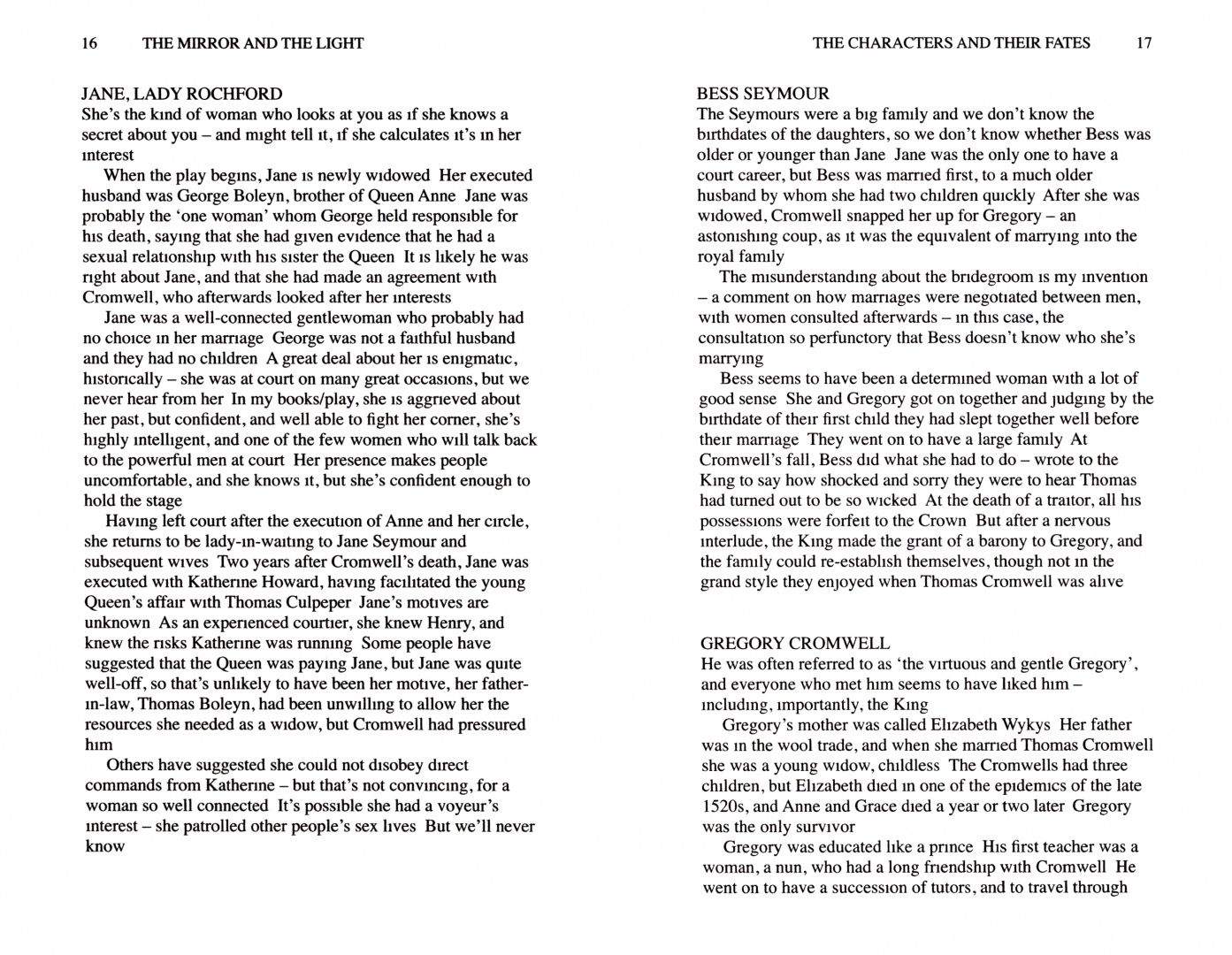 Hilary Mantel: The Mirror and the Light. RSC Stage Adaptation