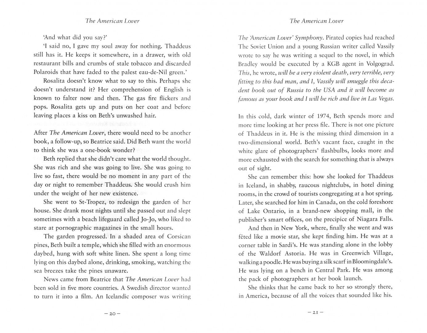 Rose Tremain: The American Lover