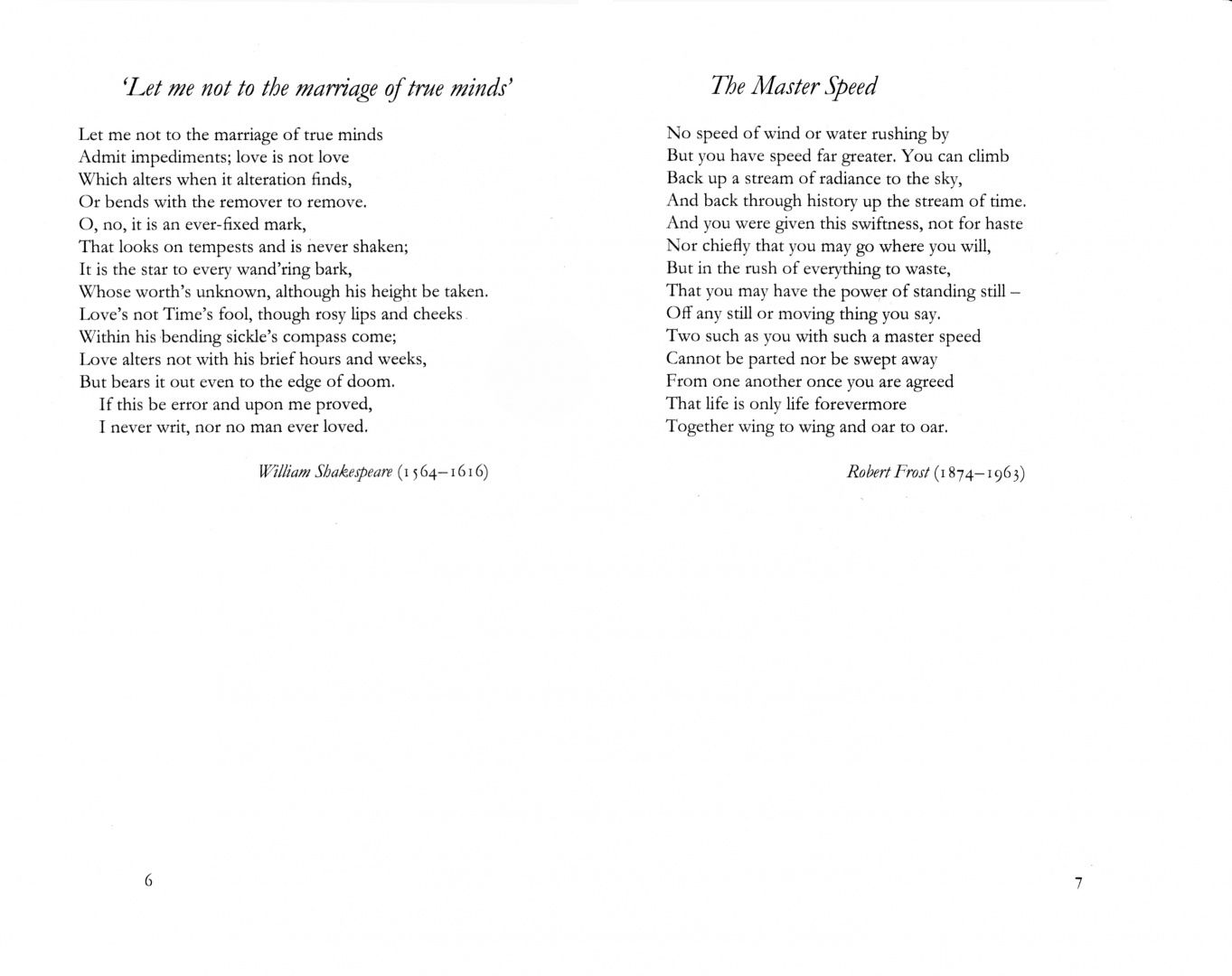 Julia Watson: Poems and Readings for Weddings