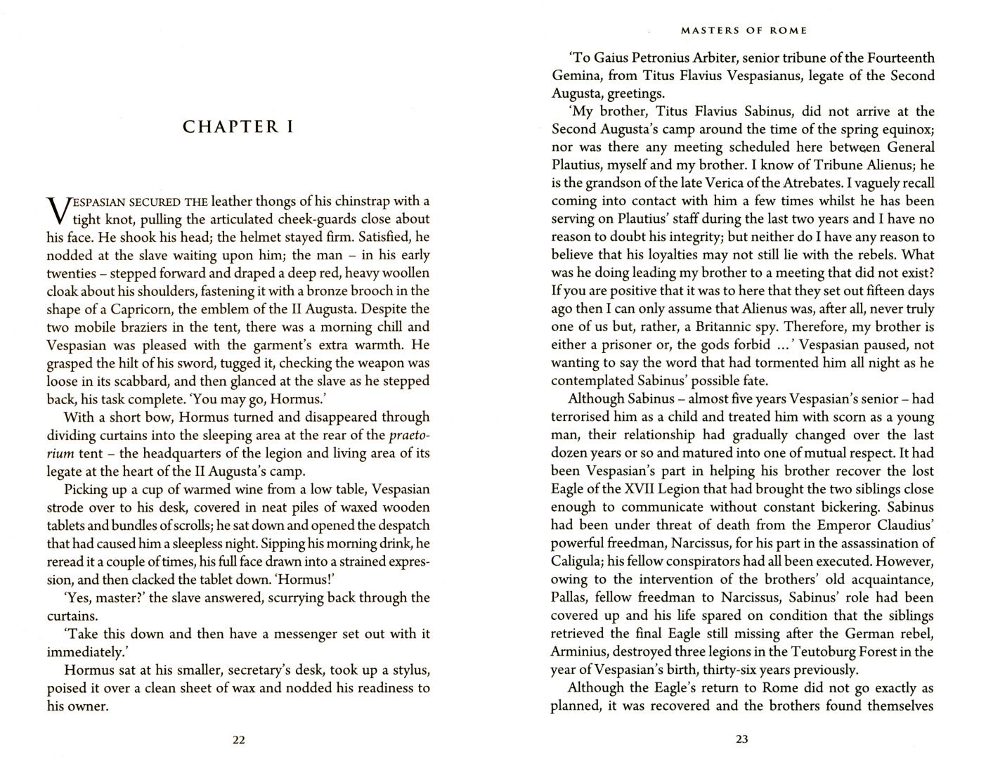 Robert Fabbri: Vespasian V. Masters of Rome