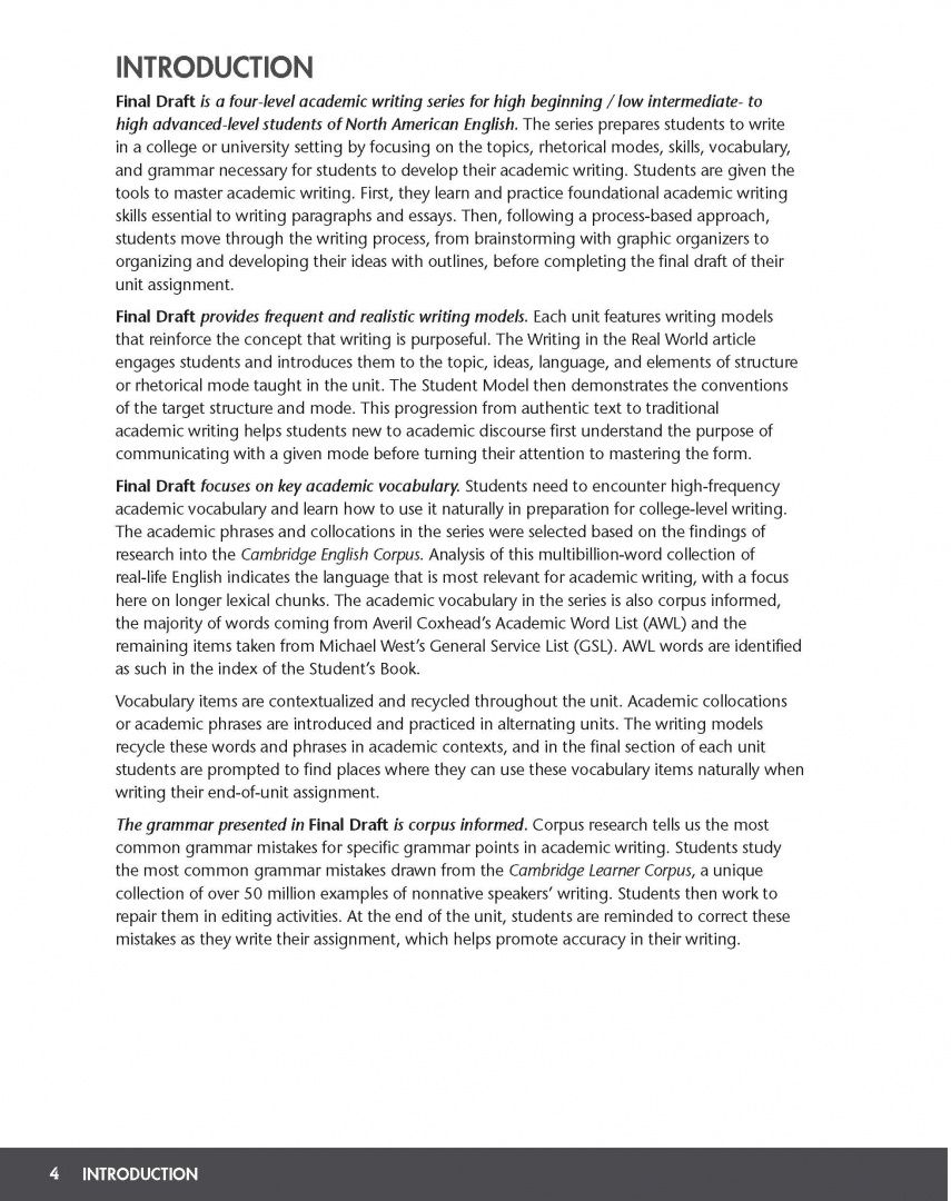 David Bohlke: Final Draft. Level 1. Teacher's Manual