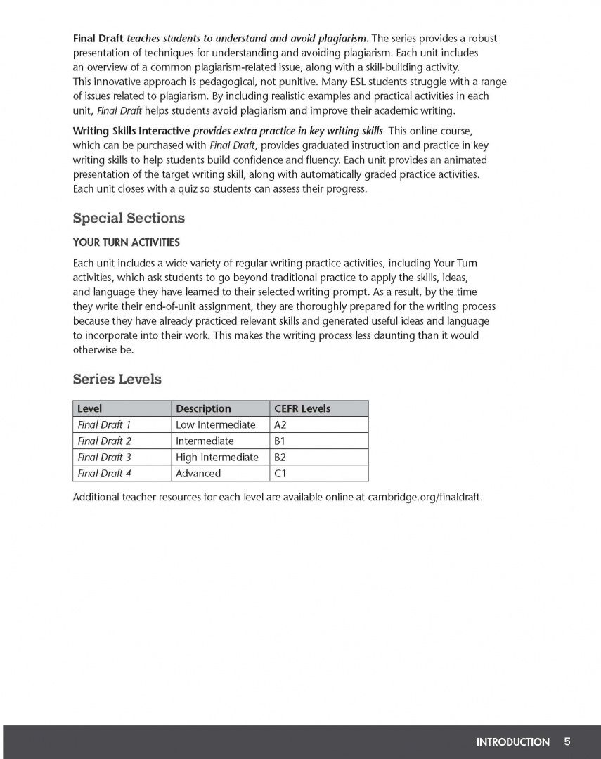 David Bohlke: Final Draft. Level 1. Teacher's Manual