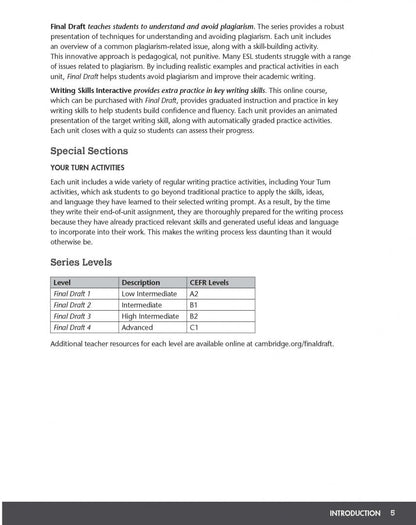 David Bohlke: Final Draft. Level 1. Teacher's Manual