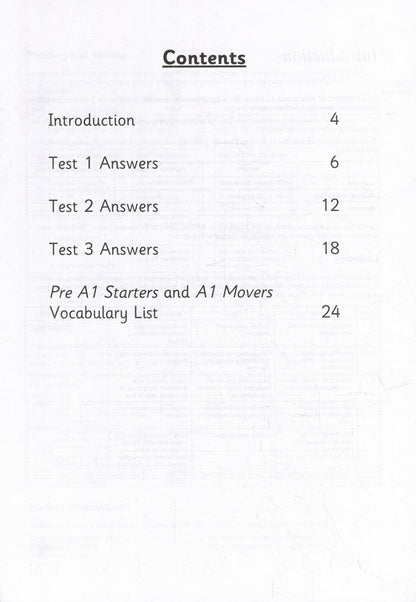 A1 Movers 3. Authentic Examination Papers. Answer Booklet