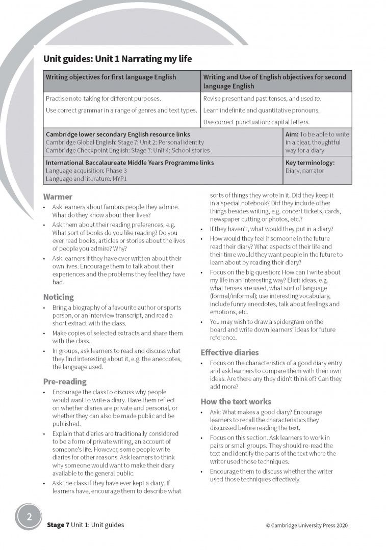 Annie Altamirano: Cambridge Grammar and Writing Skills 7-9 Teacher's Resource