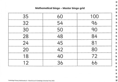 Mary Wood: Cambridge Primary Mathematics. 2nd Edition. Stage 6. Games Book with Digital Access