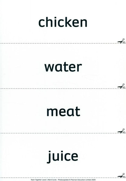 Team Together. Level 1. Word Cards