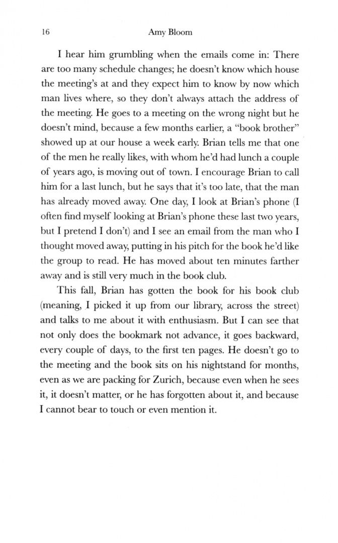 Amy Bloom: In Love. A Memoir of Love and Loss