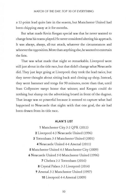 Micah Richards: Match of the Day. Top 10 of Everything