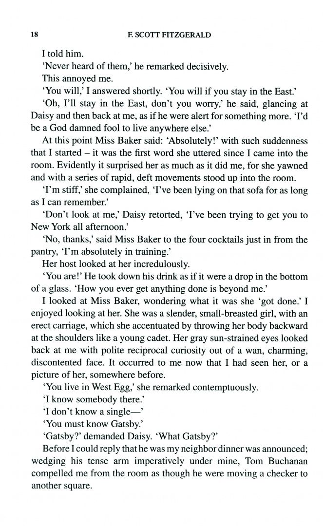 Francis Fitzgerald: The Great Gatsby