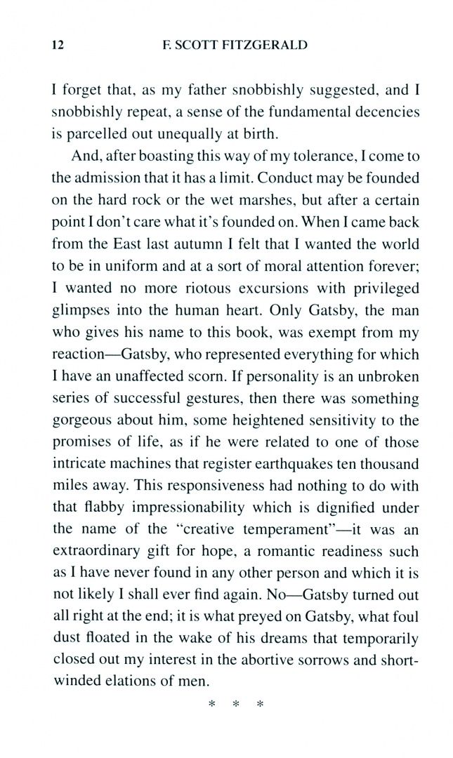 Francis Fitzgerald: The Great Gatsby