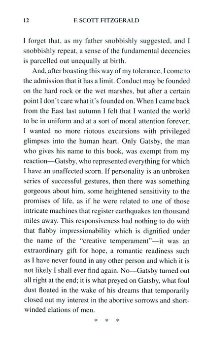 Francis Fitzgerald: The Great Gatsby