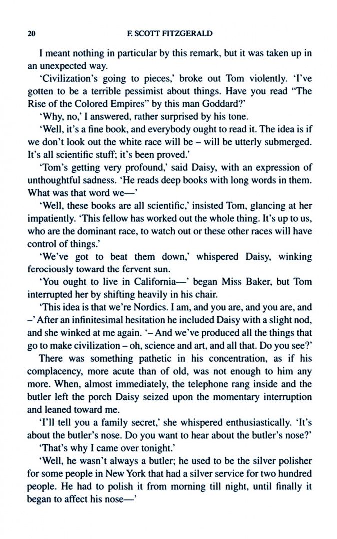 Francis Fitzgerald: The Great Gatsby