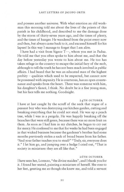 Ugo Foscolo: Last Letters of Jacopo Ortis