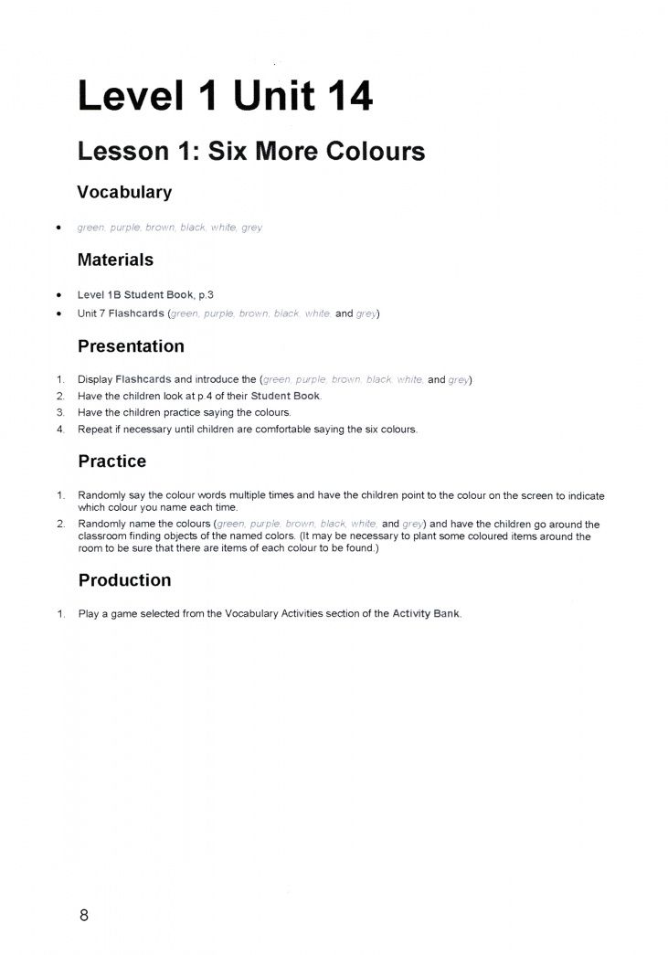 Wade Nichols: Fun English for Schools Teacher's Guide 1B