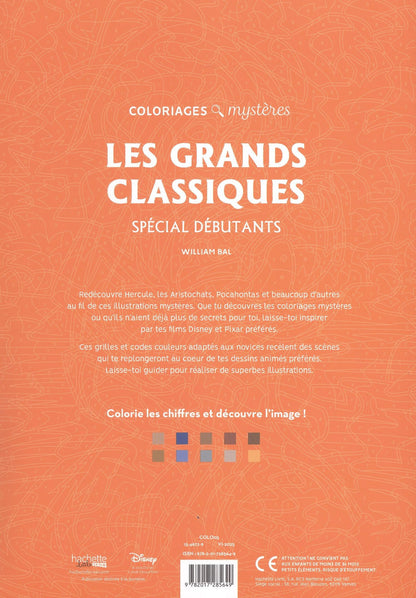 Coloriages mystères Disney - Grands classiques Spécial débutants
