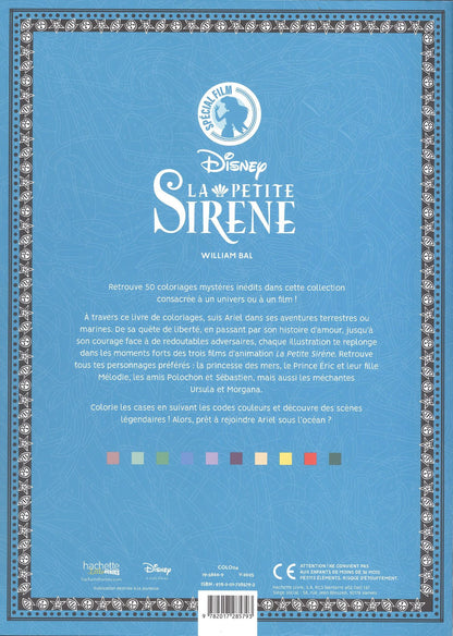 William Bal: Раскраска по номерам Coloriages mysteres Disney - LAPETITE SIRENE