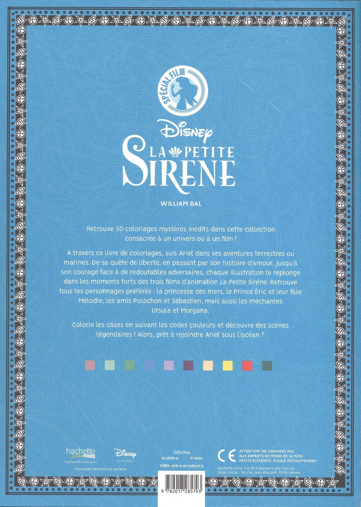 William Bal: Coloriages mysteres Disney La Petite Sirene Раскраска Волшебный мир Диснея Русалочка /Книги на английском языке