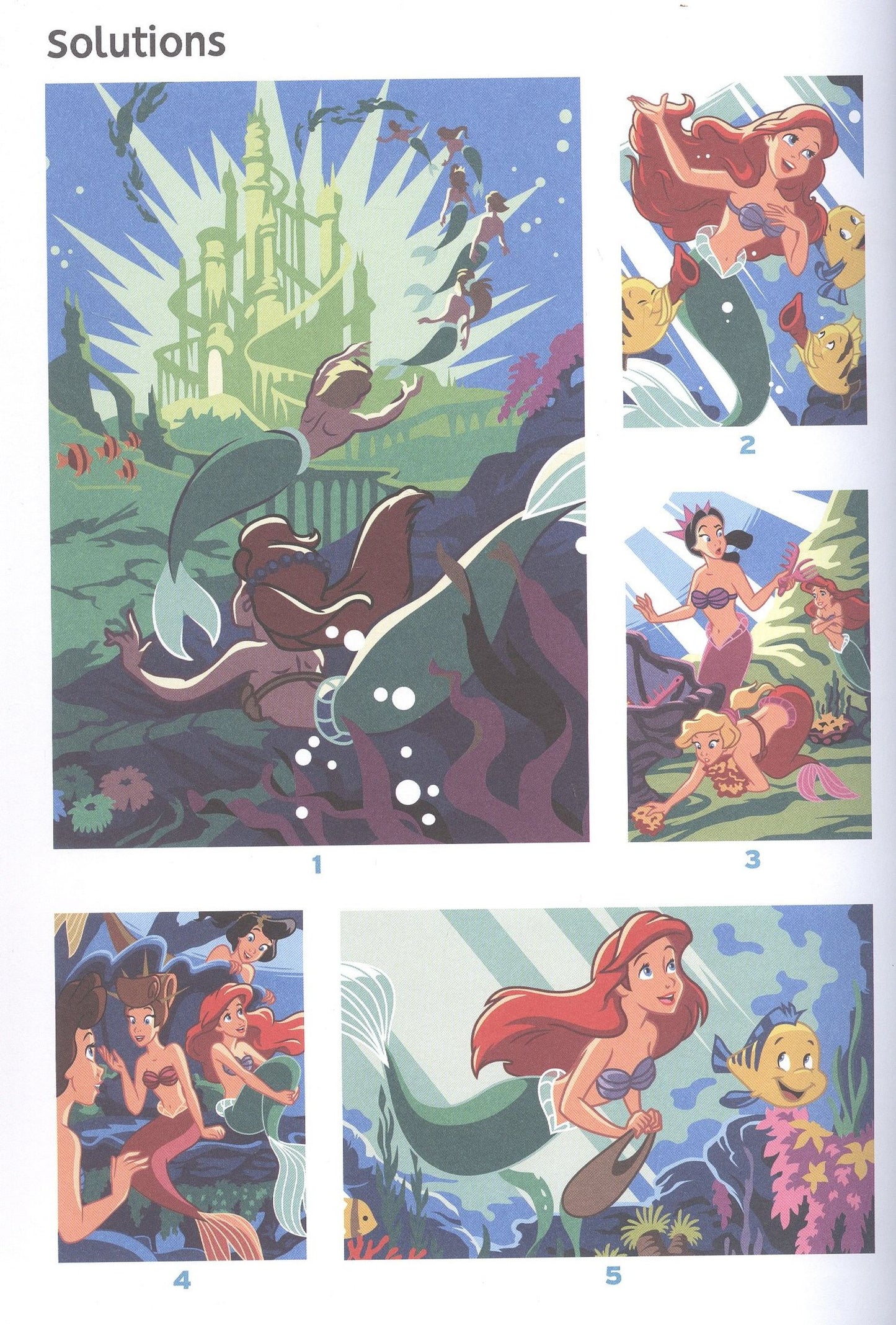 William Bal: Раскраска по номерам Coloriages mysteres Disney - LAPETITE SIRENE