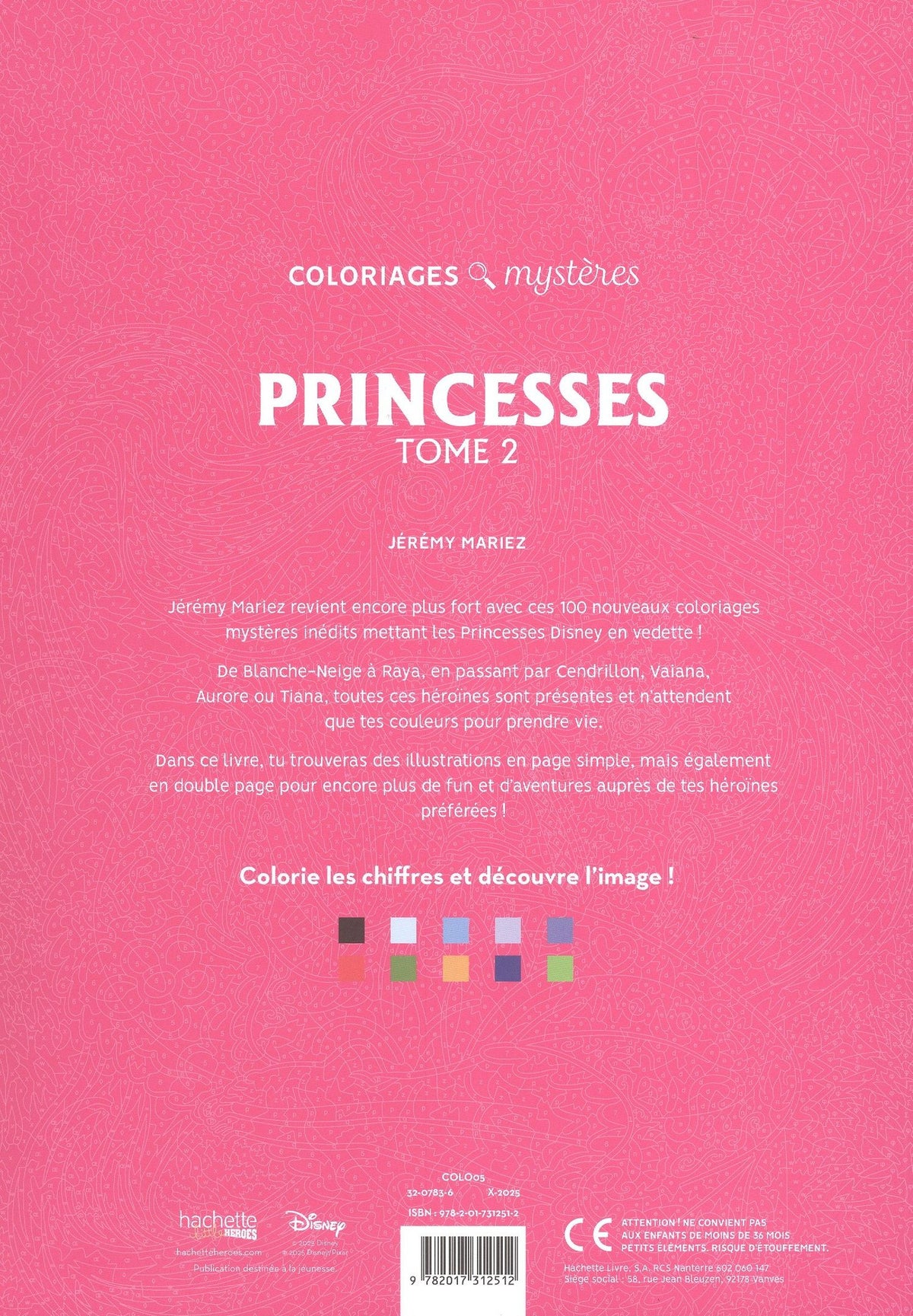 Coloriages mysteres Disney Princesses Tome 2 Раскраска Волшебный мир Диснея Принцессы Том 2 /Книги на английском языке