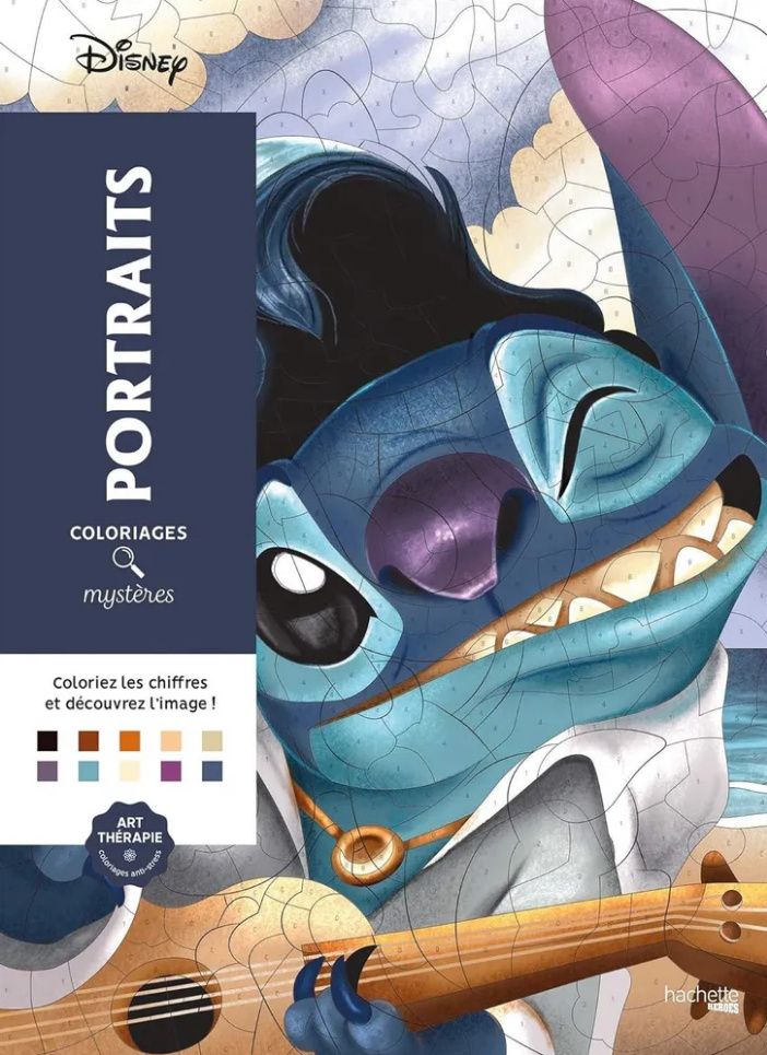 Раскраска по номерам «Coloriages mysteres Disney Portraits. Стич»