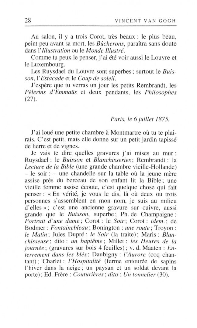 Ван Винсент: Lettres à son frère Théo