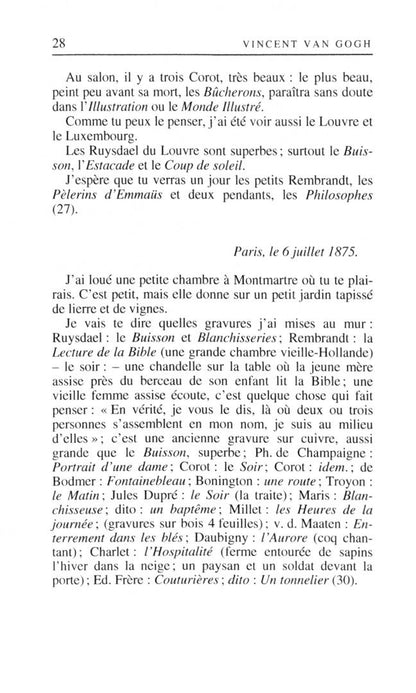 Ван Винсент: Lettres à son frère Théo